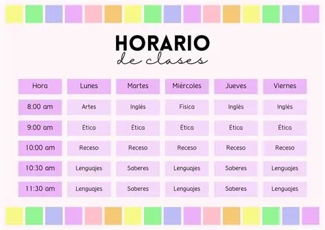 Preguntas y respuestas sobre el horario de clases de Meche y Alejandro