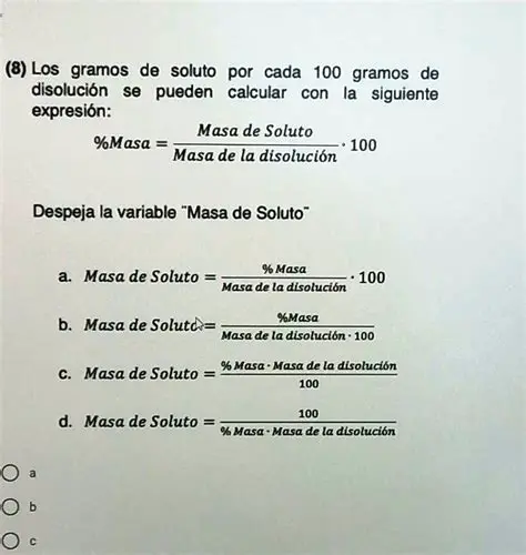 Preguntas y Respuestas sobre la Masa de Soluto