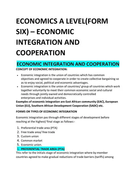 Promoting economic integration and cooperation