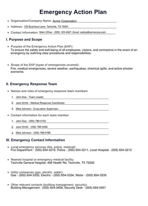 Prompt activation of an emergency action plan and response by medical professionals