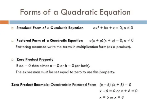 Properties of Quadratic Equations