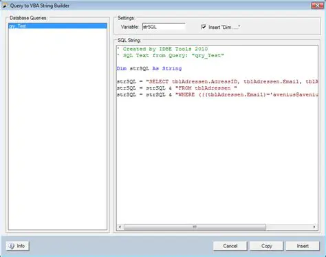 Query to VBA String Builder