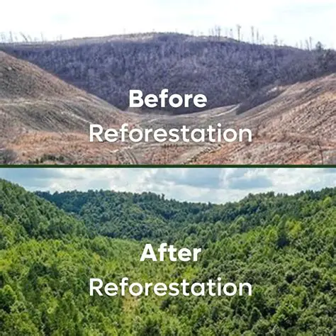Reforestation after deforestation