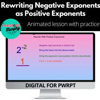 Rewriting Negative Exponents with Positive Exponents