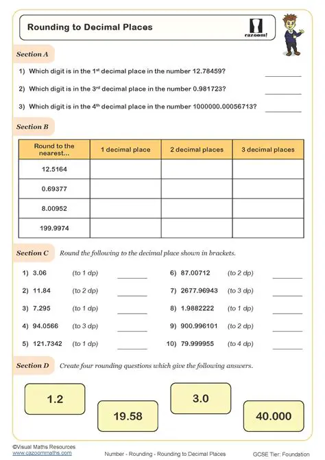 Rounding Decimal Numbers to the Indicated Place Value