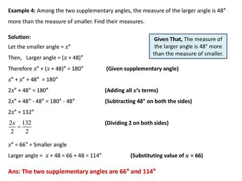 Substituting the Given Angle Measures