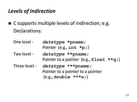 Support for Multiple Levels of Indirection