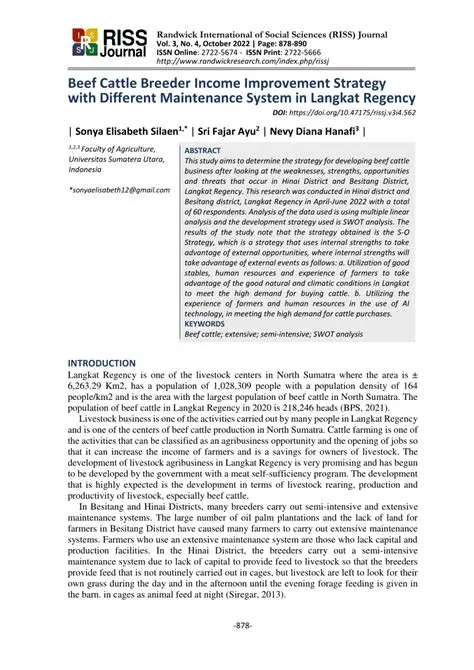 The Development of Cattle in Langkat Regency