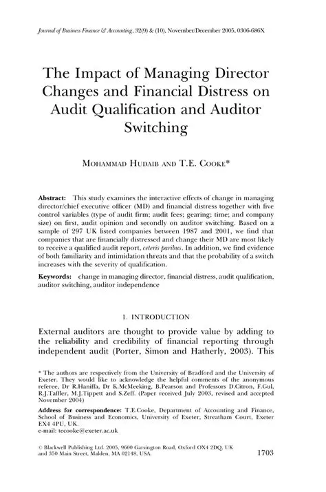 The Impact of Auditor Switching