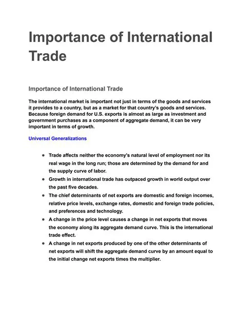 The Importance of International Trade