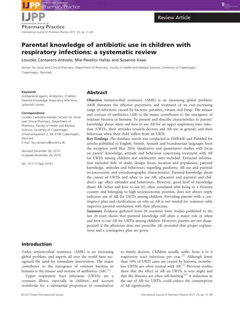 The Importance of Parental Knowledge of Antibiotics