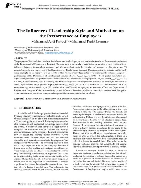 The Influence of Leadership Style on Auditor Performance