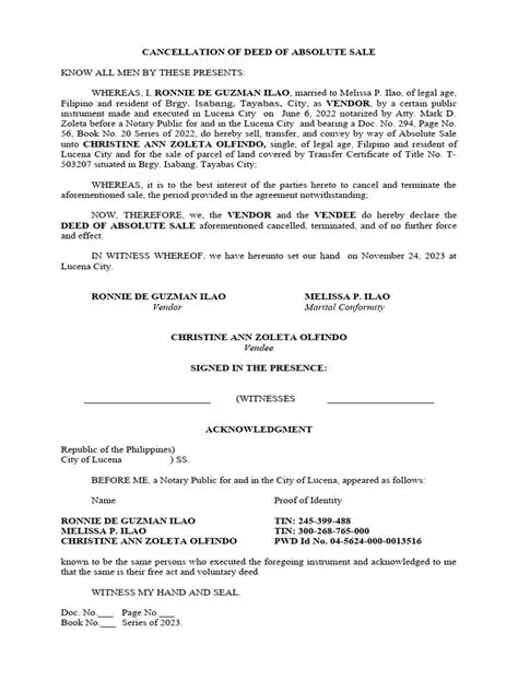 The Legal Consequences of the Cancellation of the Notary Deed