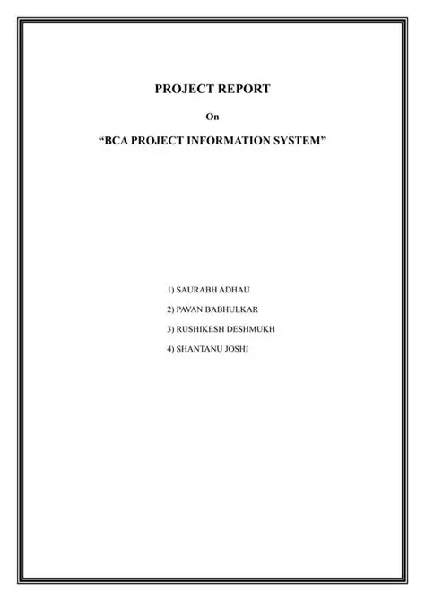 The Need for a Final Project Information System