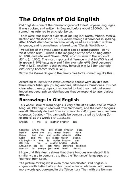 The Origins of Old English Text