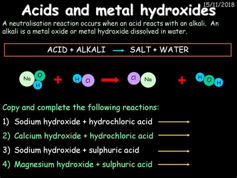 The Role of Acids and Metal Hydroxides in the Reaction