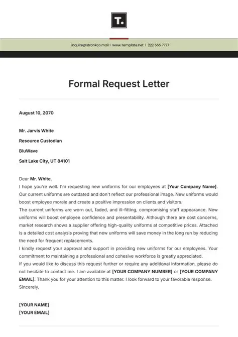 The Sample Letter of Request