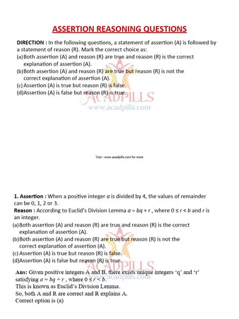 Types of Birth Assertion Reasoning Questions