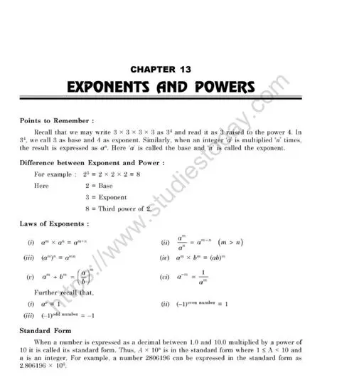 Understanding Exponents and Power in Class 7 Maths CBSE