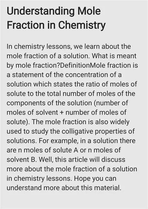 Understanding Mole Fraction