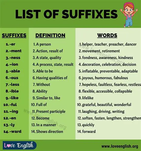 Understanding the Suffixes