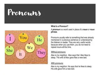 Use pronouns to refer to nouns that are already mentioned