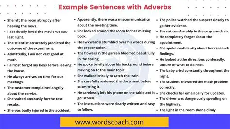 Using Adverbs to Complete Sentences