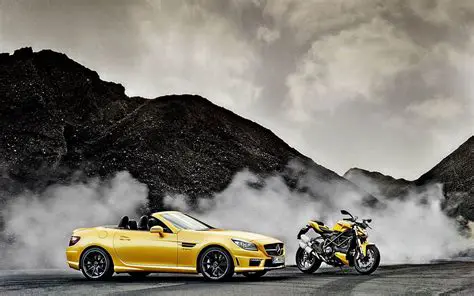 Variety of Cars and Motorcycles